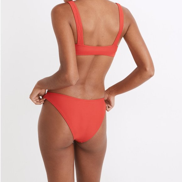 [NWT] Madewell Curved-Waist Bikini Bottom in Red - Picture 4 of 4